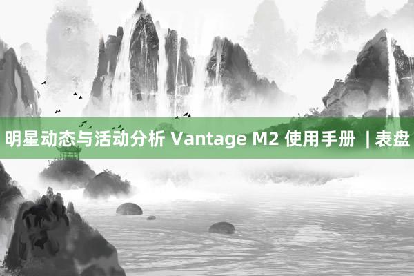 明星动态与活动分析 Vantage M2 使用手册  | 表盘